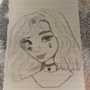 A drawing of a girl